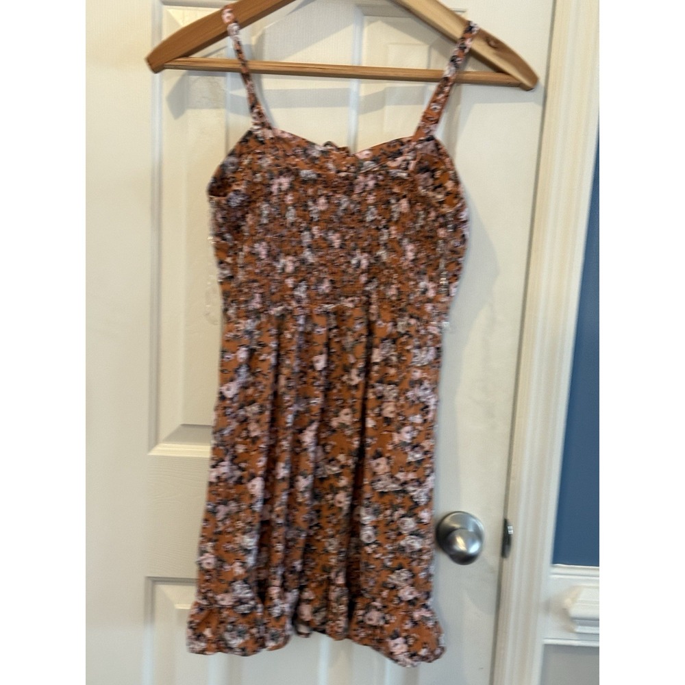 Wallflower Floral Short Jumper Dress Peach & Pink Cottage Feminine Spring Medium